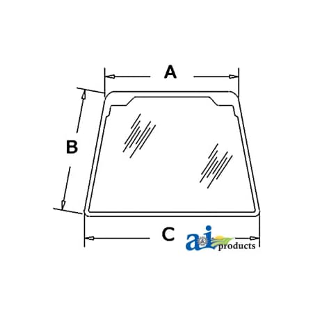 A & I Products Glass, Windshield, Front 63" x35.5" x4" A-97290C1